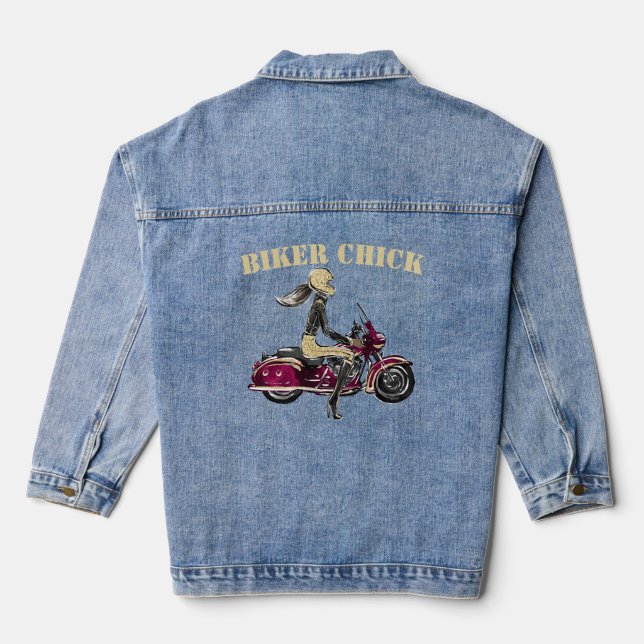 Chaqueta Vaquera Chick de motociclismo Denim Jacket femenino (Reverso )