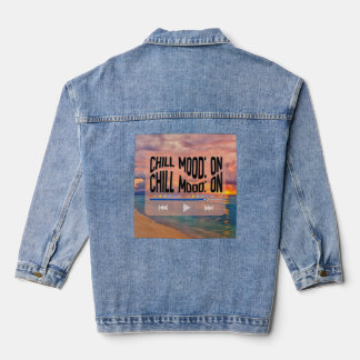 Chaqueta Vaquera Chill Mood On Retro Beach Art