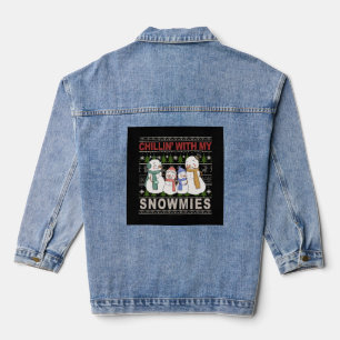 Chaqueta Vaquera Chillin Con Mis Snowmies Navidades graciosos