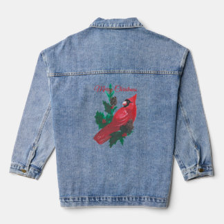 Chaqueta Vaquera Christmas Long Sleeve Red Cardinal Holly Denim 
