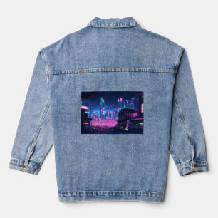 Chaqueta Vaquera Ciberpunk Night City Rooftop