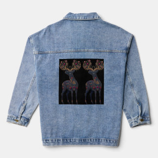 Chaqueta Vaquera Ciervo floral cósmico real