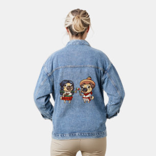 Chaqueta Vaquera Cinco De Mayo Pugs Denim Jacket