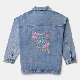 Chaqueta Vaquera Cinta de Rosa Púrpura Monograma Chic