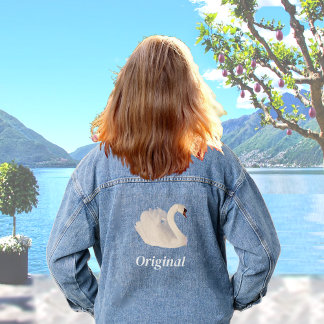 Chaqueta Vaquera Cisne Hermoso y Texto Editable
