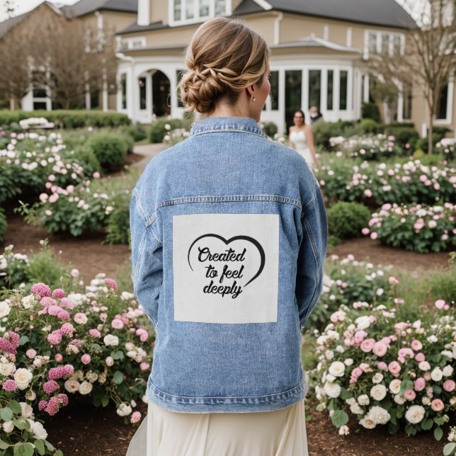 Chaqueta Vaquera Cita de amor profundo romántico - Creado para sent (Reverso Boda)