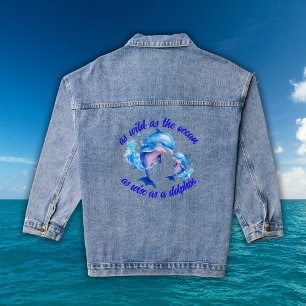 Chaqueta Vaquera Cita de delfines de color de agua dulce  