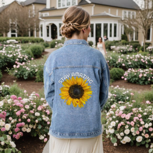 Chaqueta Vaquera Cita y girasol amarillo con Lady Bug