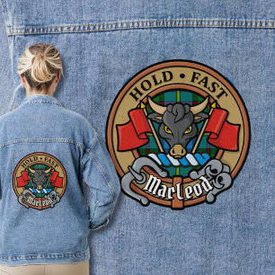 Chaqueta Vaquera Clan MacLeod de Harris Crest sobre Tartán de Caza
