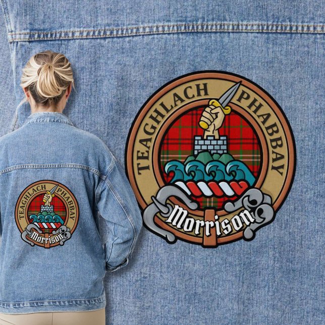 Chaqueta Vaquera Clan Morrison Escudo sobre Tartán Rojo (Subido por el creador)