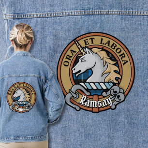 Chaqueta Vaquera Clan Ramsay Escudo por la caza azul Tartán