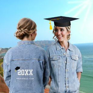 Chaqueta Vaquera Clase de graduación de XX con gorra negra