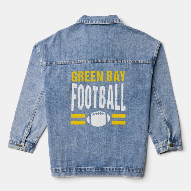 Chaqueta Vaquera Clásico Retro Green Bay Football Wisconsin Green B (Reverso )