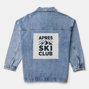 Chaqueta Vaquera Club de Apres Ski Logo de Montaña - Hombres de Inv