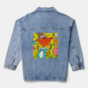 Chaqueta Vaquera Cocodrilo abstracto divertido