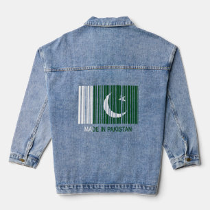 Chaqueta Vaquera Código de barras de la bandera de Pakistán