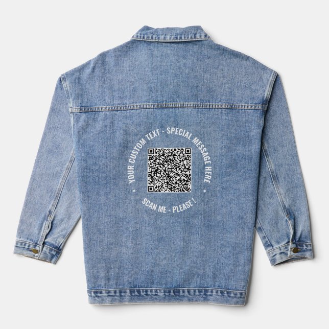 Chaqueta Vaquera Código QR Explorar información Personalizado Texto (Reverso )