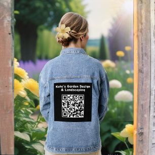 Chaqueta Vaquera Código QR personalizado negro blanco escaneo negoc