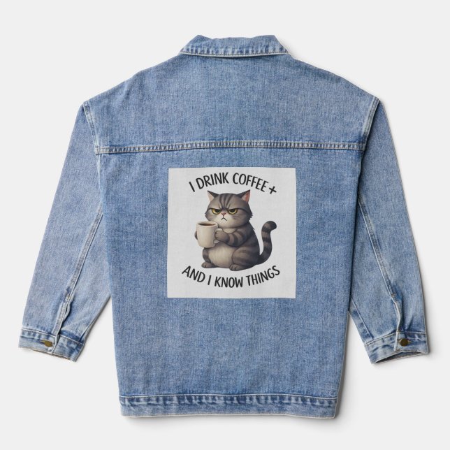 Chaqueta Vaquera Coffee Cat Wisdom (Reverso )