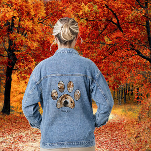 Chaqueta Vaquera Colage de Fotos Personalizadas de Mascotas para Ma
