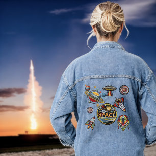 Chaqueta Vaquera Colector de distintivos de parche - Espacio