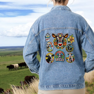 Chaqueta Vaquera Colector de insignias de parche - Vacas