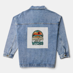 Chaqueta Vaquera Colgando Con Mis Brujas Diseño Vintage de Hallowee