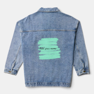 Chaqueta Vaquera Colores de agua verdes agregar un mensaje de texto