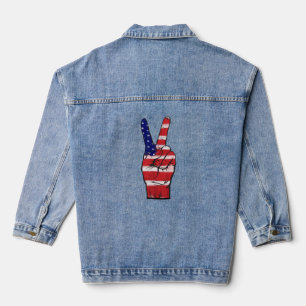Chaqueta Vaquera Colores de bandera de signo de paz