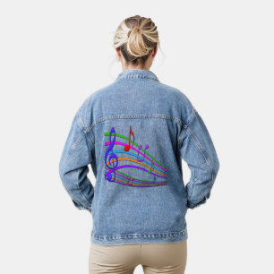 Chaqueta Vaquera Colorful Music Notes