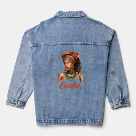 Chaqueta Vaquera Colorida mujer africana personalizada en denim fem