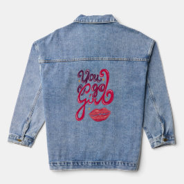 Chaqueta vaquera con estampado de declaración de p