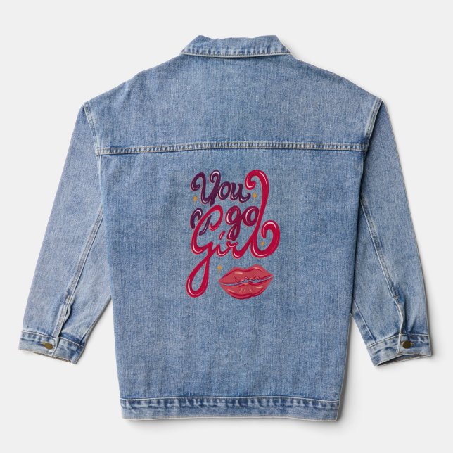 Chaqueta vaquera con estampado de declaración de p (Reverso )
