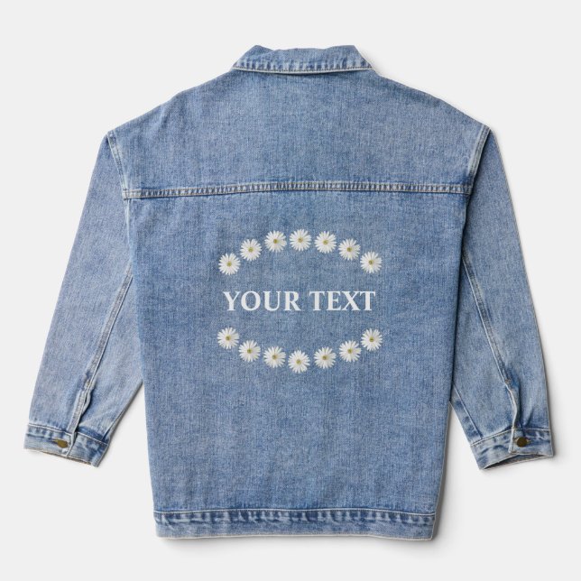 Chaqueta vaquera con flores de margarita blancas e (Reverso )