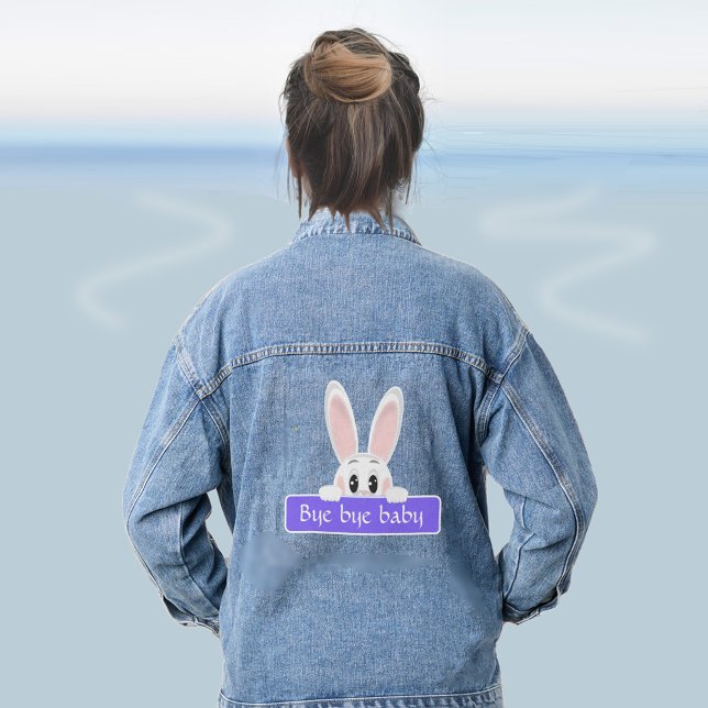 Chaqueta Vaquera Conejito Adorable Espiando con Mensaje (Subido por el creador)