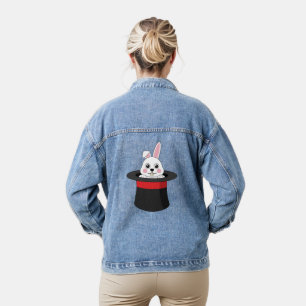 Chaqueta Vaquera Conejito lindo con sombrero de mago