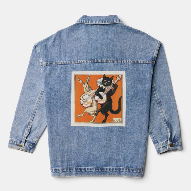 Chaqueta Vaquera Conejo bailarín y gato (Reverso )