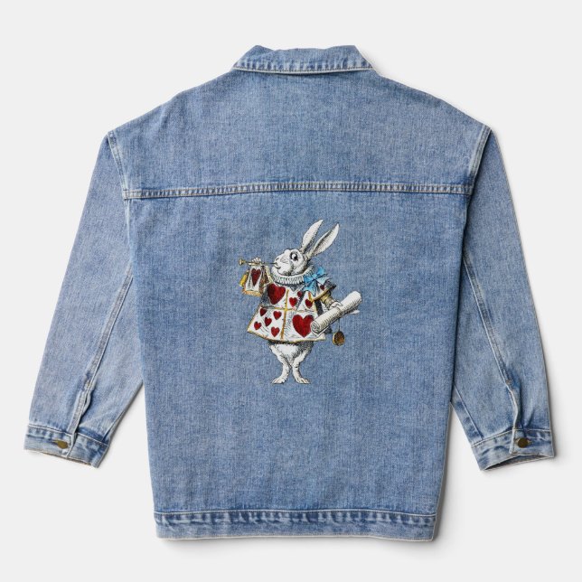 Chaqueta Vaquera Conejo blanco Alicia Corazones de Maravilla (Reverso )