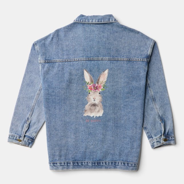 Chaqueta Vaquera Conejo de Pascua con flores W (Reverso )
