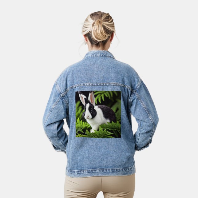 Chaqueta Vaquera Conejo Negro Y Blanco, (Modelo)