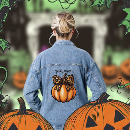 Chaqueta Vaquera Coqueta de calabaza de leopart retro Halloween