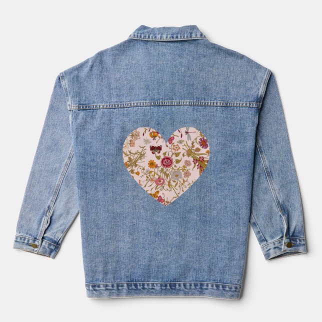 Chaqueta Vaquera corazón botánico romántico (Reverso )