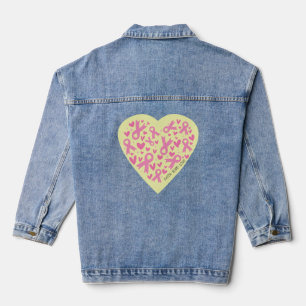 Chaqueta Vaquera Corazón de apoyo al cáncer de mama - Cintas rosada