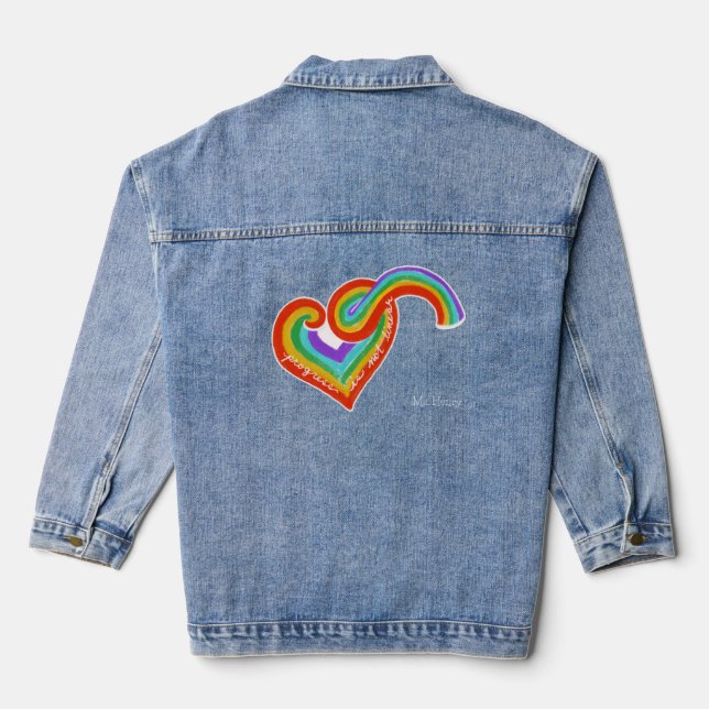 Chaqueta Vaquera Corazón de Arcoíris El Progreso no es Lineal Nombr (Reverso )