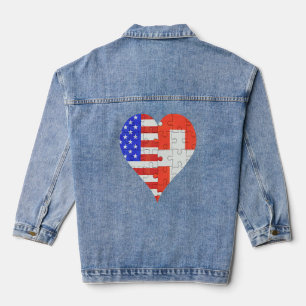 Chaqueta Vaquera Corazón de bandera suiza estadounidense