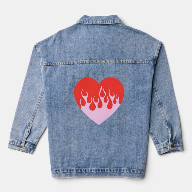Chaqueta Vaquera Corazón de Fuego (Reverso )