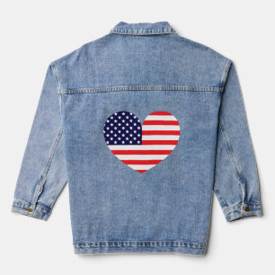 Chaqueta Vaquera Corazón de la bandera americana