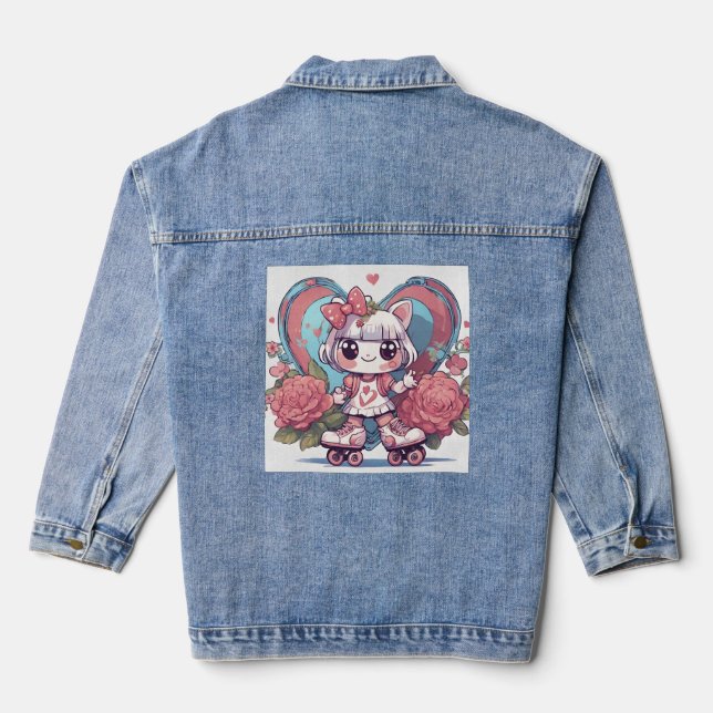 Chaqueta Vaquera corazón de muñecas valentinas (Reverso )