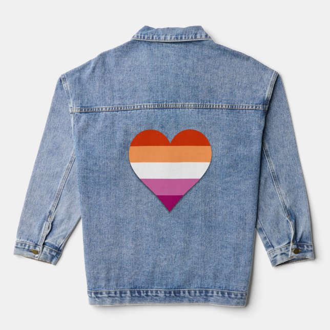 Chaqueta Vaquera Corazón de orgullo lésbico (Reverso )