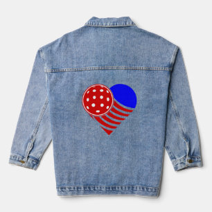 Chaqueta Vaquera corazón del pickleball de amor